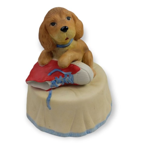 San Francisco Music Box Company Dog with a Shoe Figurine Vintage - Picture 2 of 7